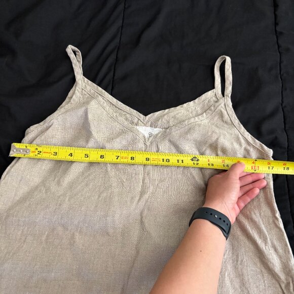 Like New Not Perfect Linen Langley Midi Slip Dress - Size S, Natural - Picture 5 of 7